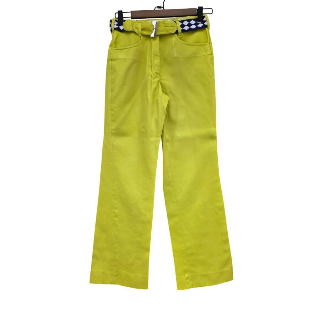 Coton Flared Knitted Pants Lime Green Size 10